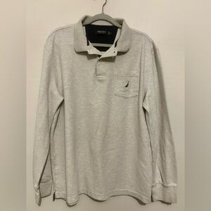 Men’s Nautica Long Sleeve Cotton Blend Polo Shirt Sz XL X-Large